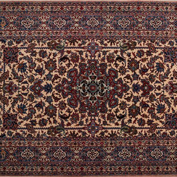 Antique Persian Isfahan rug 4'8 X 7'2 - Area Rugs