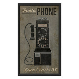 The Artwork Factory - Public Phone Print - Prints And Posters
