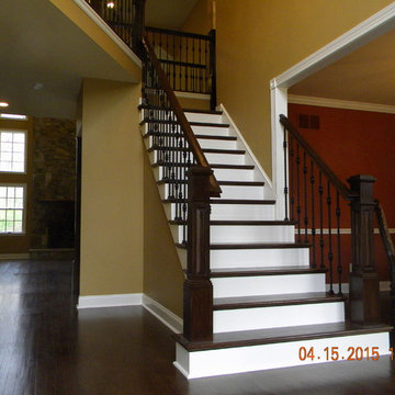 Wood Handrail and Iron Balusters Medford