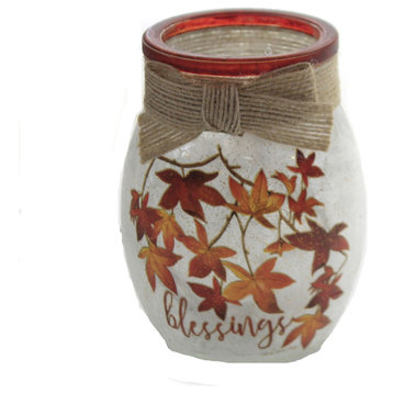 Stony Creek Fall Pre-Lit Vase Jar Electric Thanksgiving