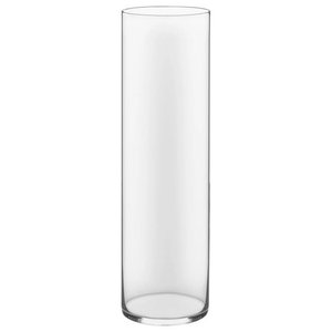 Kitchen Decor Glass Cylinder Vase 6 Opening White Hand Blown Round