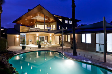 This is an example of a large contemporary home in Perth.