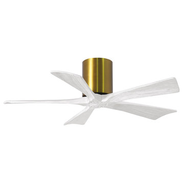 Irene-5H 42" Ceiling Fan, Brushed Brass/Matte White