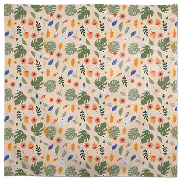 Floral Summer Palms 58x58 Tablecloth