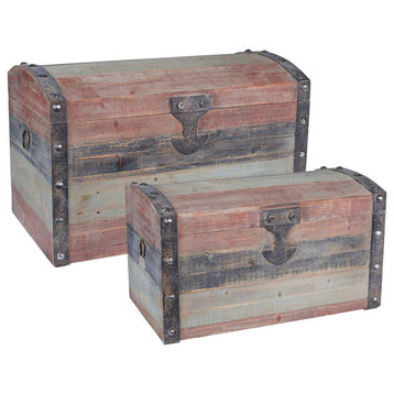 Wooden Storage Trunk Set