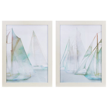 Framed Watercolor Sailboat Print, 2-Piece Set