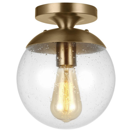 Leo - Hanging Globe Ceiling Light in Satin Brass