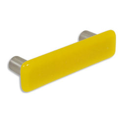 CKP - Art Glass Pull, Sunflower Yellow, Dull Brushed Nickel Base - Cabinet And Drawer Handle Pulls