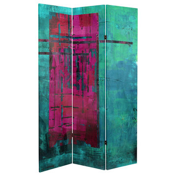 6' Tall Double Sided Magenta Canvas Room Divider