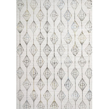 Dynamic Rugs Merit 2.2x7.7 Polyester Area Rug 6660-958 Gray/Blue/Gold