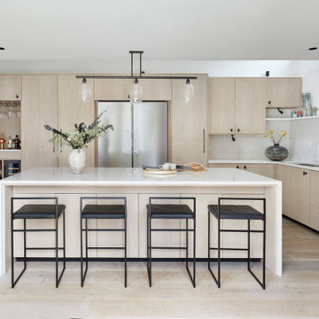 Bespoke, contemporary, limed-oak kitchen in Watlington Oxfordshire