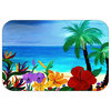 Tropical Flowers Plush Bath Mat, 20"x15"