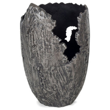Terra Metal Vase Large Gray