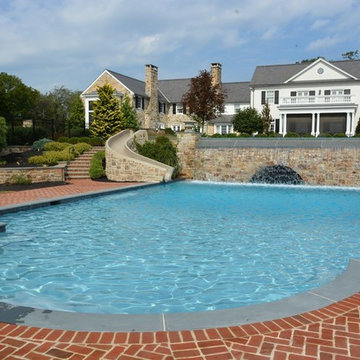 Infinity edge pool with underground grotto