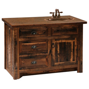 Authentic Barn Wood Vanity Custom Sizes Sink Position Options Rustic Bathroom Vanities And Sink Consoles By Rustic Deco Houzz