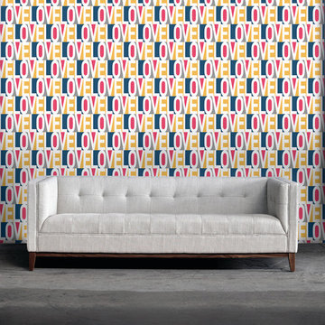 LOVE Removable Wallpaper_Pink/Blue/Yellow/Cream_LO402