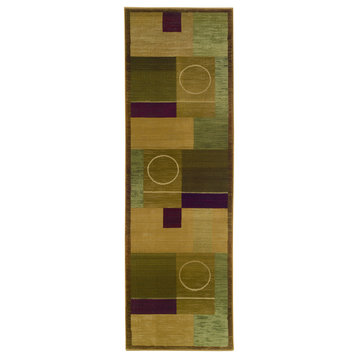 Generations 1987G Green/Brown 2'7" x 9'1" Rug