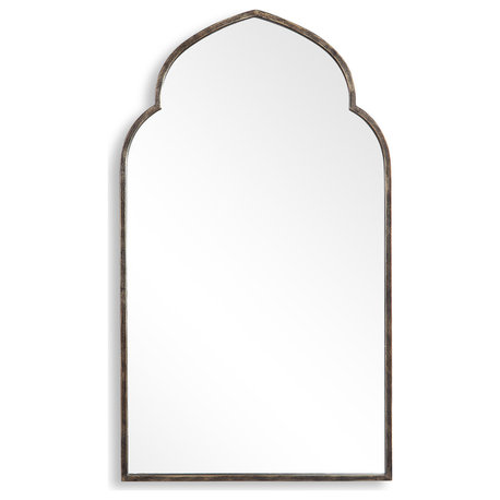 38" Transitional Bronze Arched Mirror