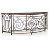 Consigned 19th Century French Antique Wrought Iron Marble Console Server Table
