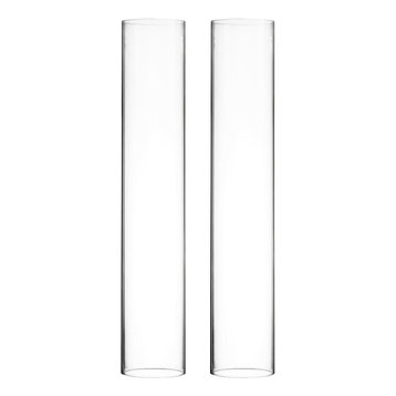 Glass Chimney Shade Hurricane Candle Holder Tube Taper, 4"x24", Set of 16
