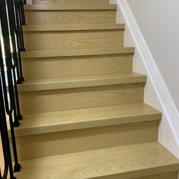 Modern Red Oak Staircase and Railing in East York Toronto