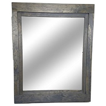 Farmhouse Style Vanity Mirror, Classic Grey, 36"w X 30"h