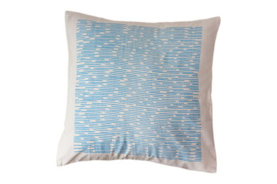 Blue Dashes Pillow Cover 16 By 16, Sustainable Threads