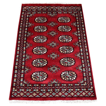 Rich Red Denser Weave 250 KPSI Hand Knotted Pure Wool Hand Knotted Rug,2'8"x3'9"