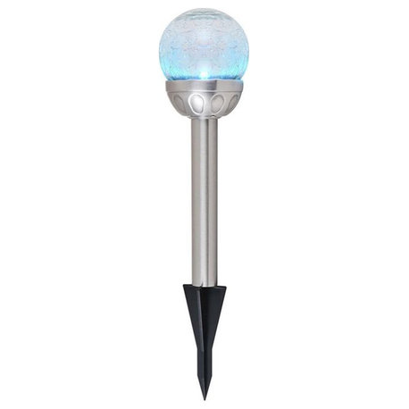 Living District Allium 4-Pack Glass Outdoor LED Pathway Light in Silver