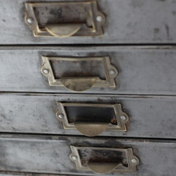 Felix Tall & Narrow Reclaimed Vintage Industrial 1940s Steel 15 Drawer Cabinet - Filing Cabinets