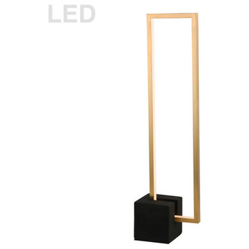 Florence LED Table Lamp 22W Aged Brass Finish Matte Black Concrete Base