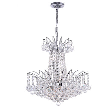 Posh 11 Light Down Chandelier with Chrome finish