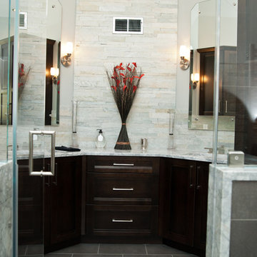 A Spa-styled, contemporary master bathroom