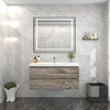 BTO 42" Wall Mounted Bath Vanity With Reinforced Acrylic Sink, Natural Wood