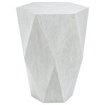 Uttermost - Volker Side Table, White - This unique geometric side table features a sunburst top in mango veneer in a fresh white ceruse finish.