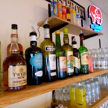 Comptoir de bar de campagne en chêne massif