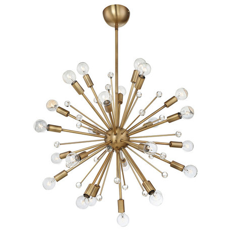 Galea 24 Light Chandelier, Warm Brass