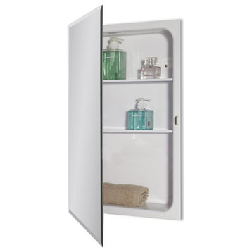 Recessed Deep Drawn Beveled Edge Mirror Medicine Cabinet 16"x26"