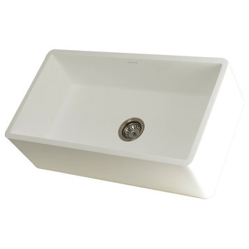 Solid Surface Matte Stone Apron Front Farmhouse Single Bowl Kitchen Sink