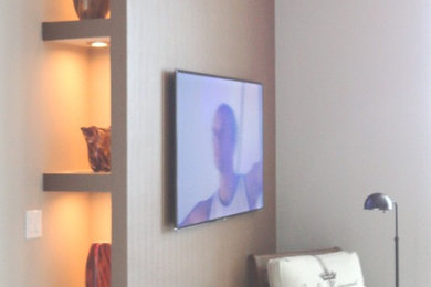 Example of a trendy living room design in Miami