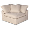 Sunset Trading Puff 5-Piece Fabric Slipcover Modular Sectional Sofa in Tan