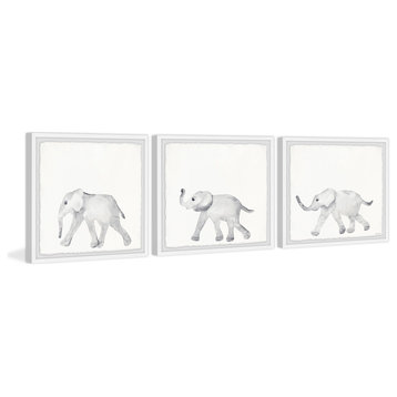 Elephant Parade Triptych, 36"x12"