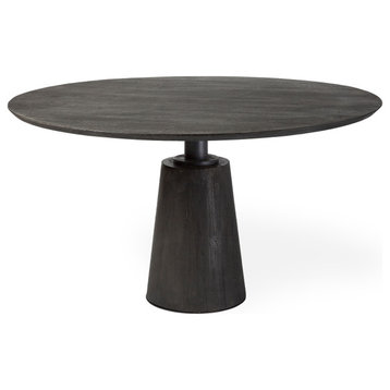 Maxwell Dark Brown Solid Wood 54" Round Dining Table