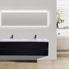 MOB 84" Double Sink Wall Mounted Vanity, Acrylic Sink, Black