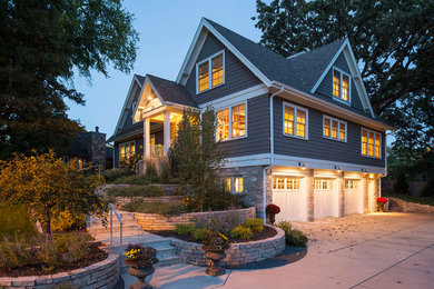Example of a transitional exterior home design in Minneapolis