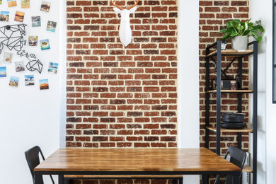 Exemple d'une salle à manger tendance.