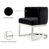 The Fay Dining Chair, Velvet, Black, Chrome Base