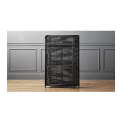Vivienne Rattan Black Wine Bar | CB2 - Storage And Organization