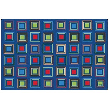 Carpets for Kids 4116 Primary Squares Seating Rug, 6'x9'