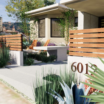3d rendering for a landscape design project in Claremont, CA. - Modern look for